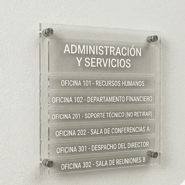 Señalética de acrílico para negocios y oficinas — Punto Clave Monterrey