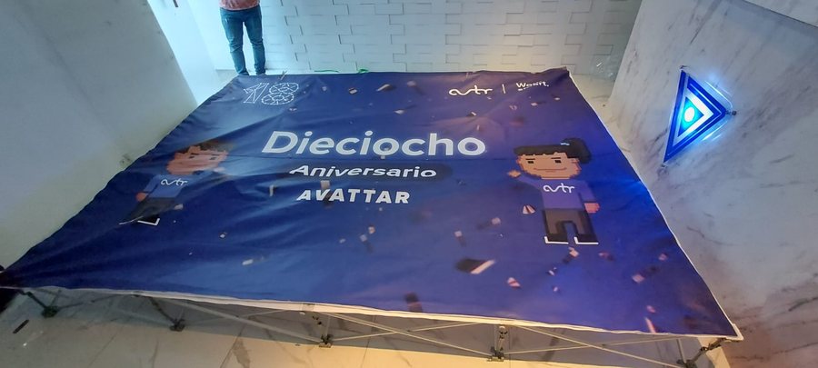 Aniversario — lona impresa para celebración, producida por Punto Clave en Monterrey