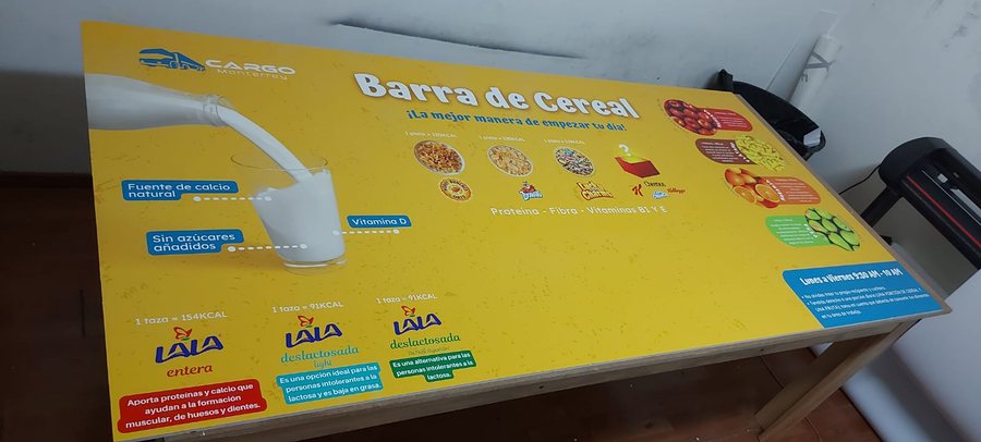Barra de Cerezo — panel informativo impreso, producido por Punto Clave en Monterrey