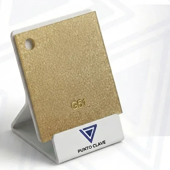 Lámina de acrílico dorado con brillos con brillo código G51 — Punto Clave Monterrey